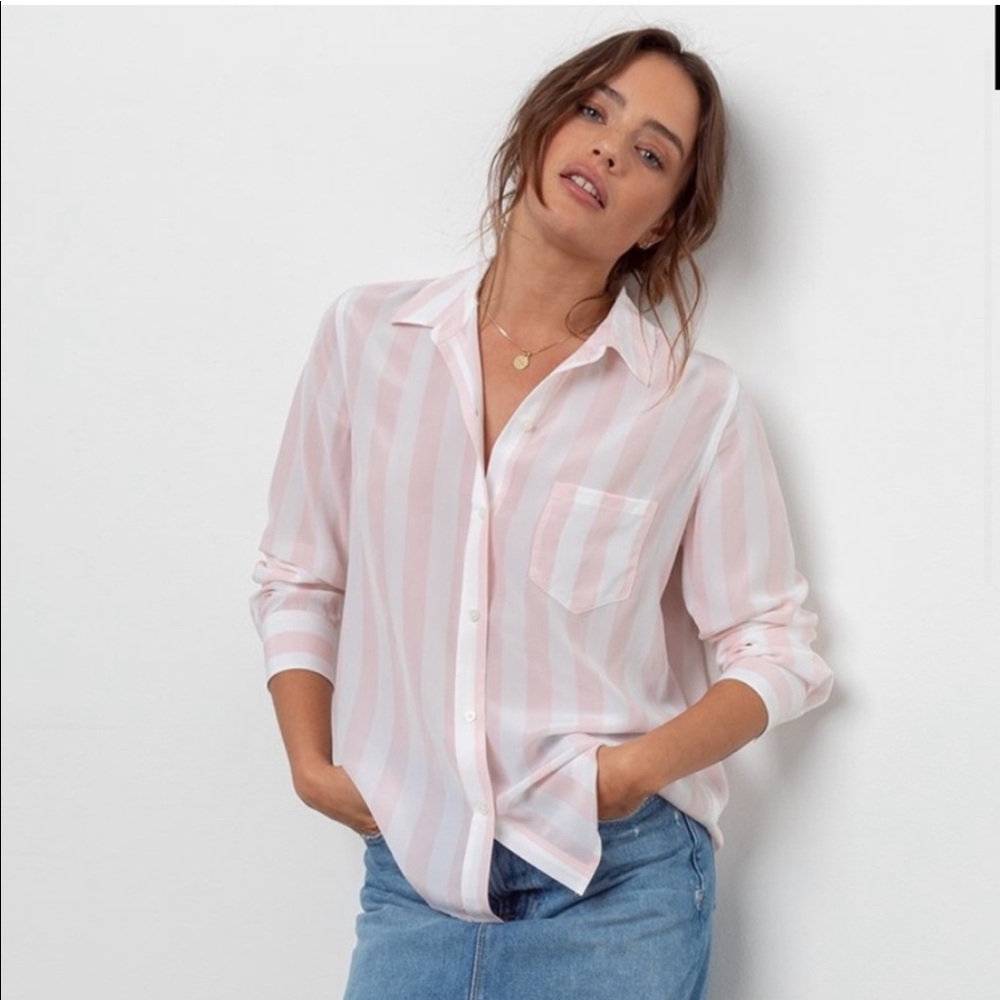 Striped Pink Button Down Rails Kate Peony Light P… - image 2
